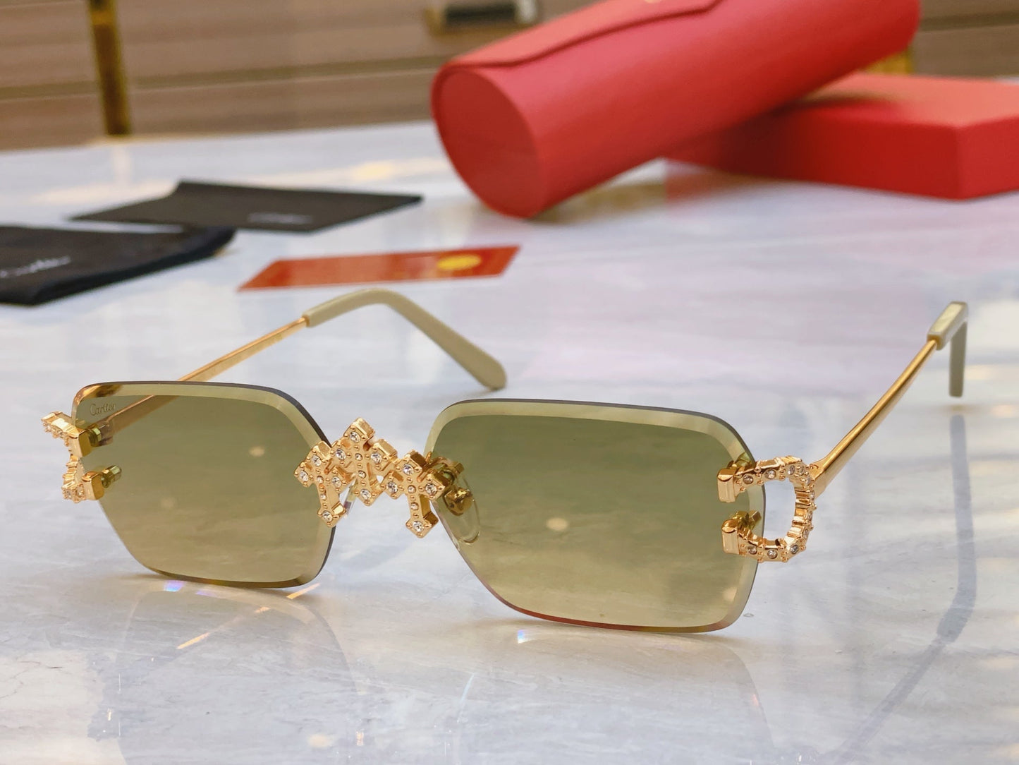 High end diamond inlaid sunglasses