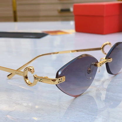 High end leopard creative cat eye cutting sunglasses