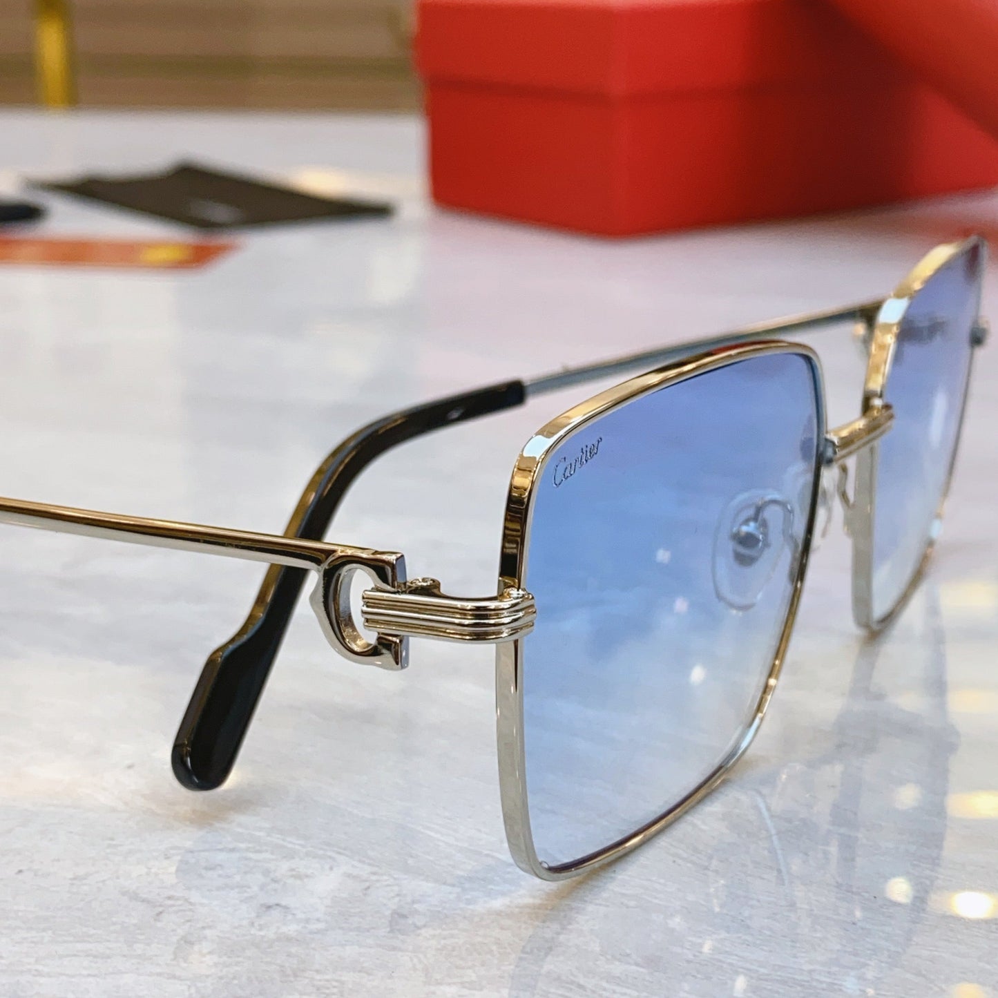 High end boxy sunglasses