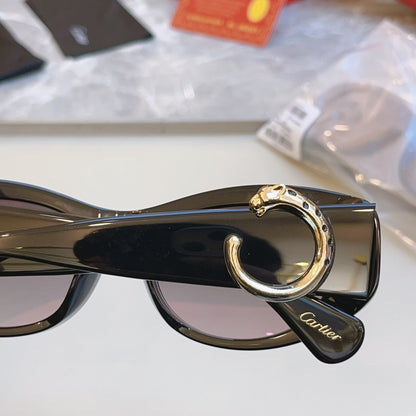 High end leopard print large frame sunglasses