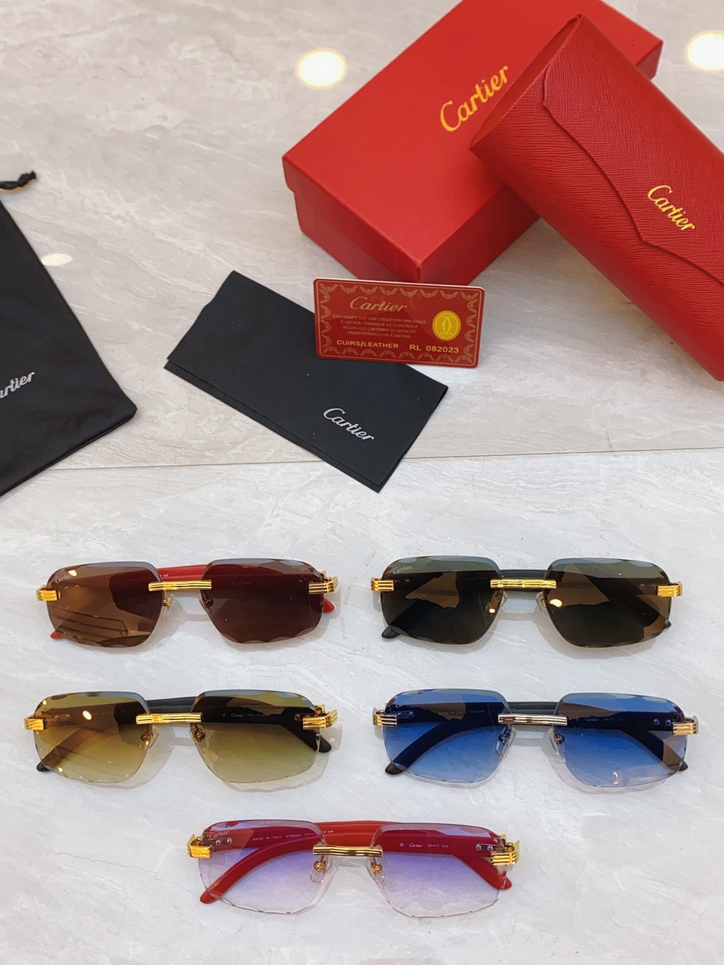 High end cutting wave frameless sunglasses