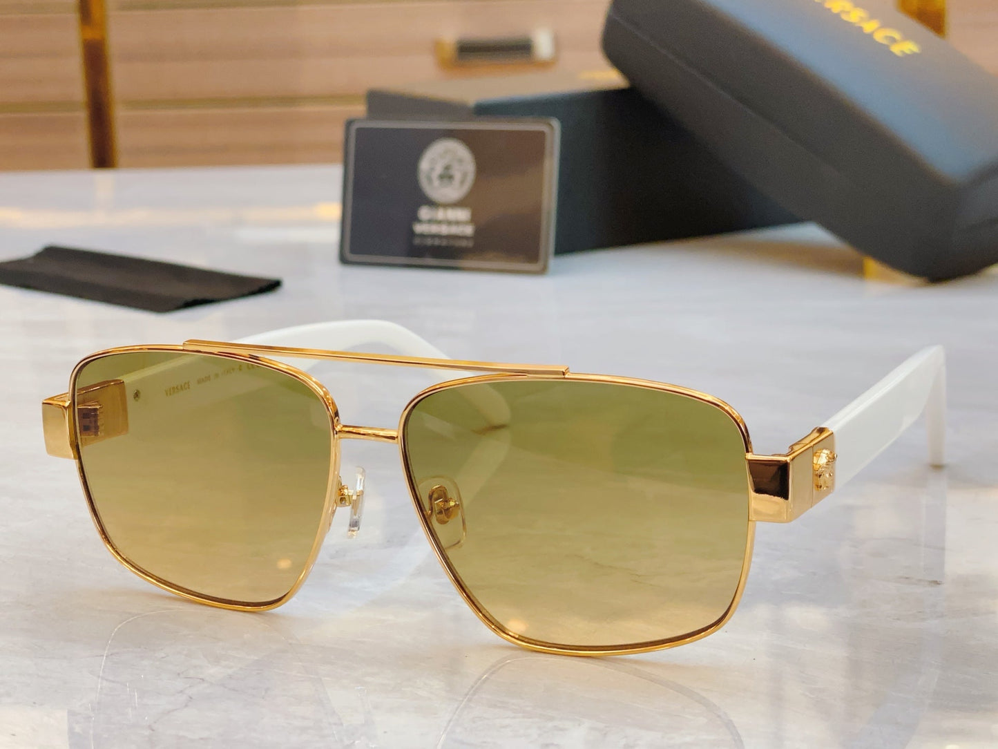 High end classic pilot dual pole sunglasses