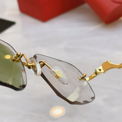 High end color changing creative cutting design sunglasses