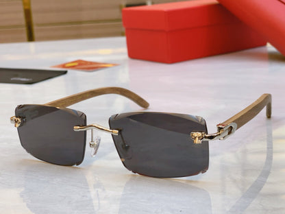 High end leopard head creative cutting lens sunglasses