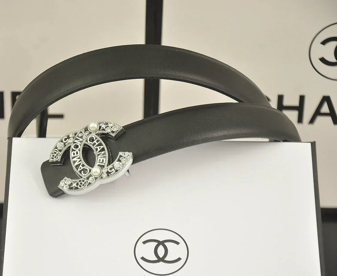 6 color rhinestone pearl letter belt