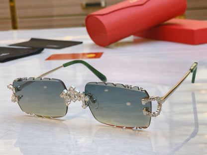 High end diamond precision cut sunglasses