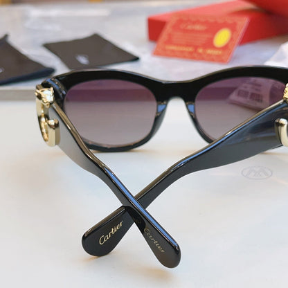 High end leopard print large frame sunglasses