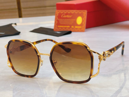 High end diamond studded large frame leopard print sunglasses