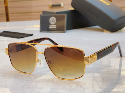 High end classic pilot dual pole sunglasses