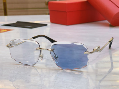 High end color changing creative cutting design sunglasses