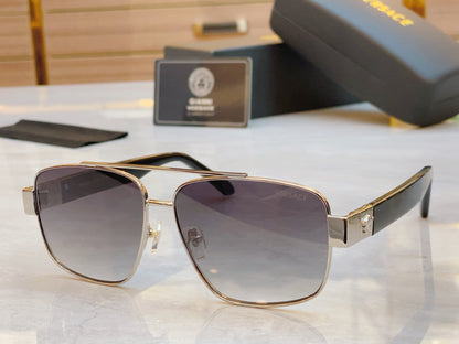 High end classic pilot dual pole sunglasses