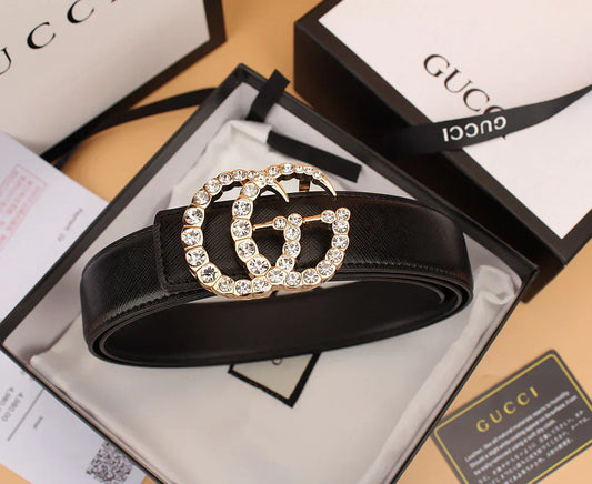 2 Styles Double G Rhinestone Belt