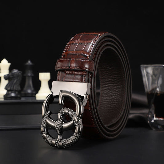 3 Colors printed letter leather belt