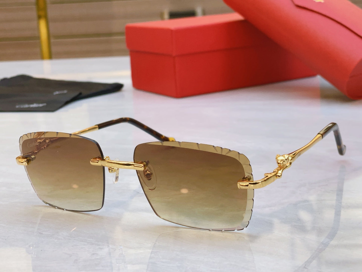 Precision cutting classic leopard high-end sunglasses