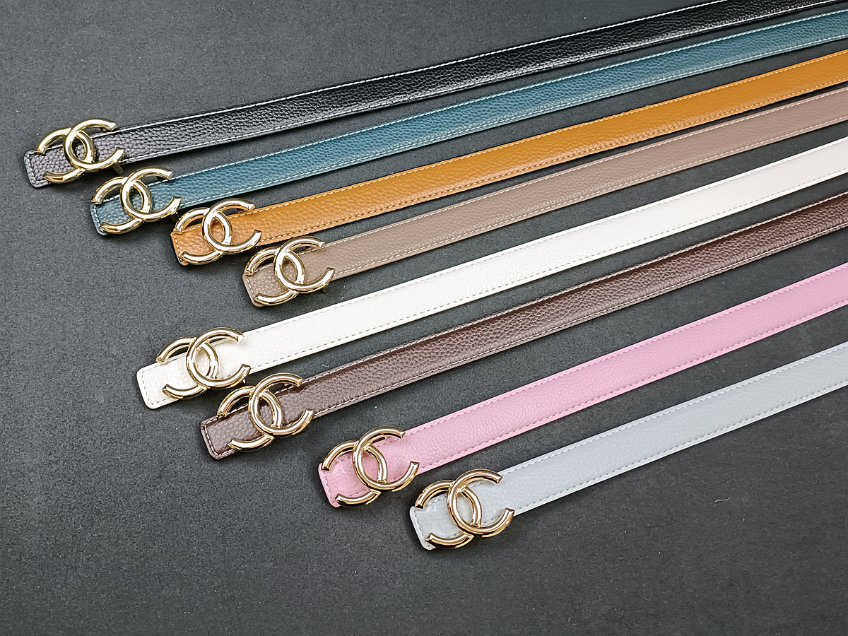 8 Colors double C multi-color lychee leather belt