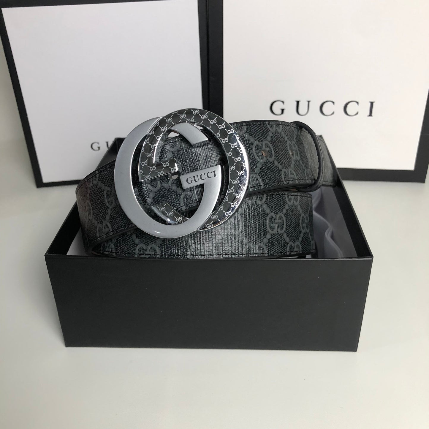 3 Colors printed letter leather belt