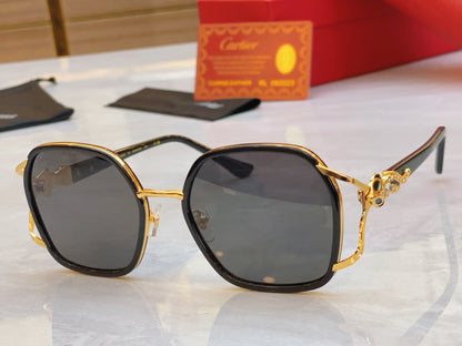 High end diamond studded large frame leopard print sunglasses