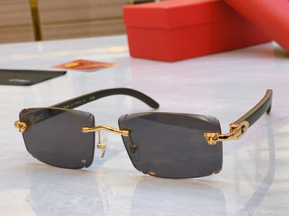 High end leopard head creative cutting lens sunglasses