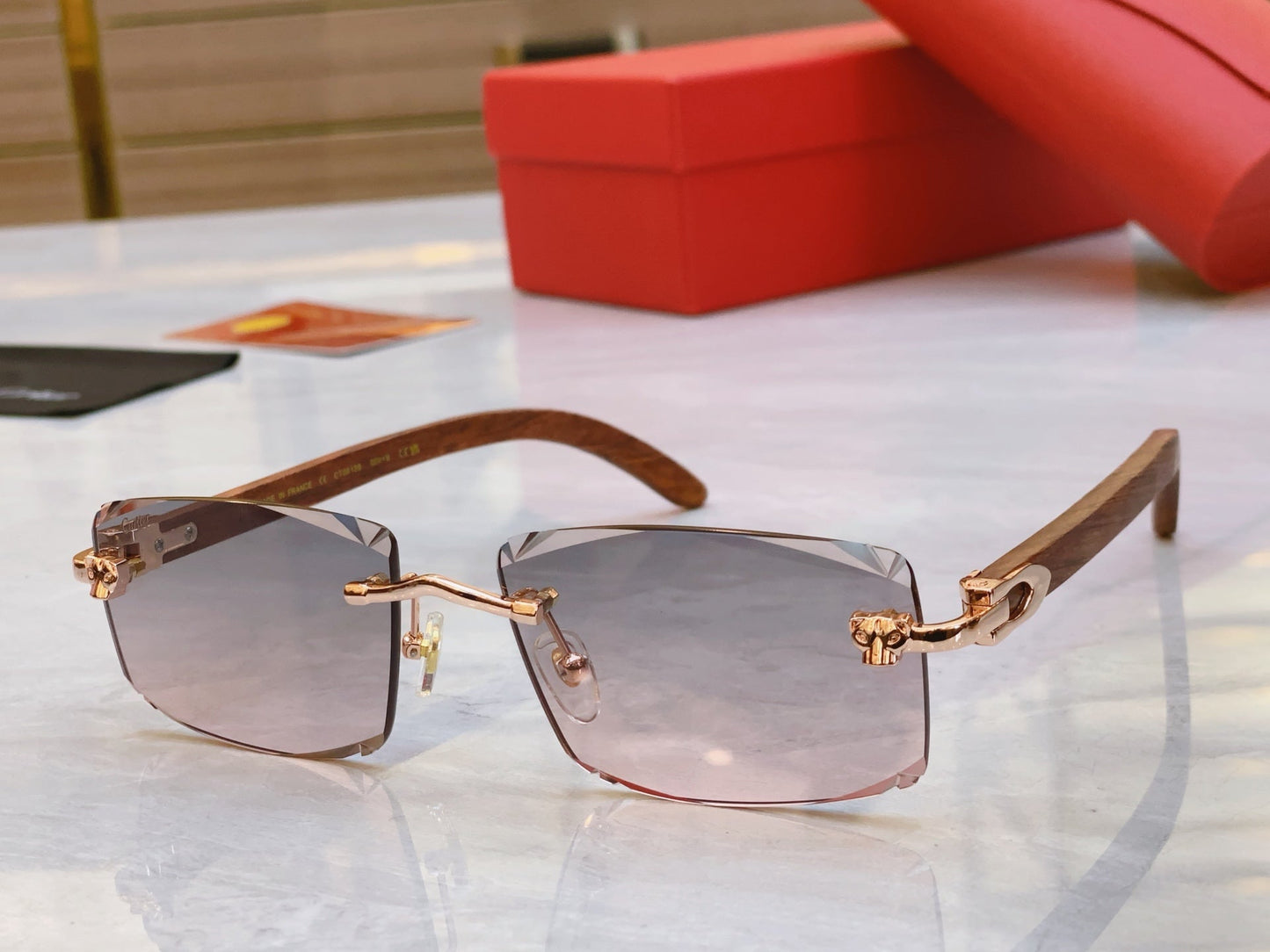 High end leopard head creative cutting lens sunglasses