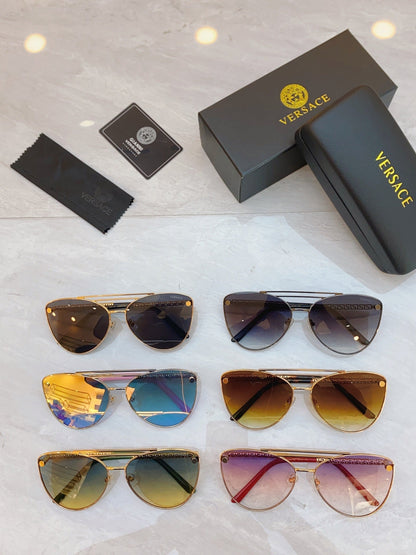 High end classic double horizontal bar pilot sunglasses