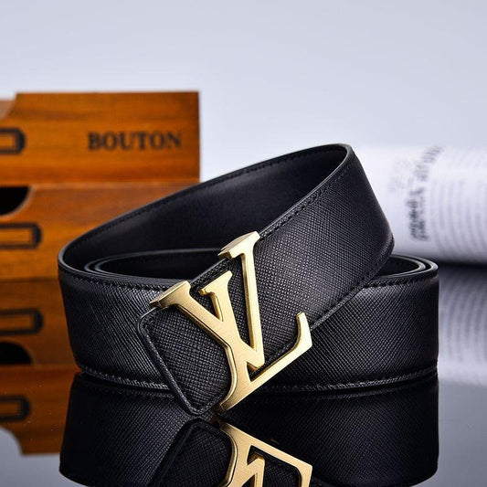 3 Colors New Letter Black Leather Belt