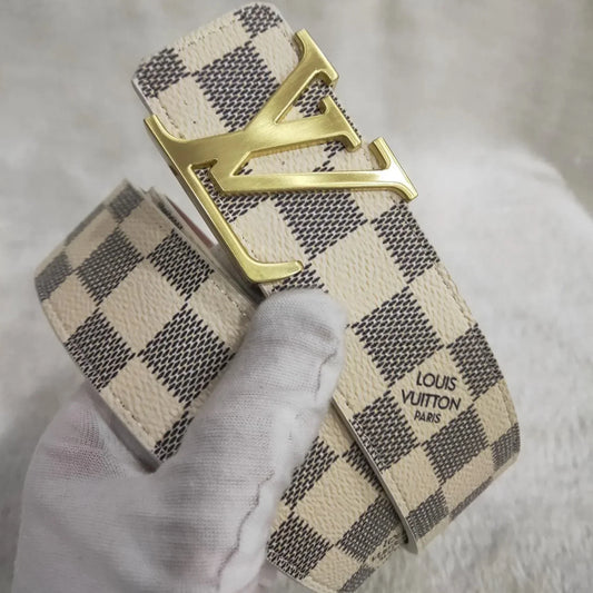 3 Colors Striped Letter Leather Belt