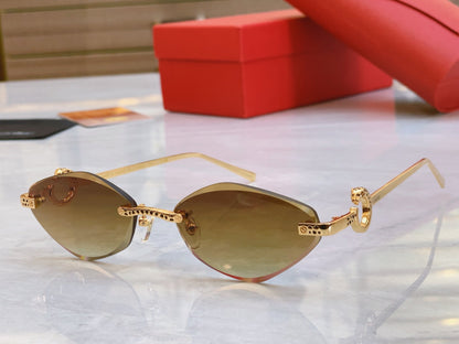High end leopard creative cat eye cutting sunglasses