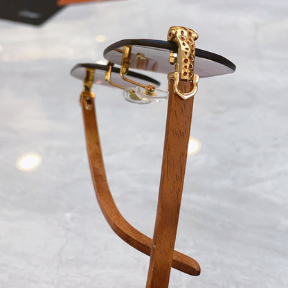 High end leopard precision cut lens sunglasses