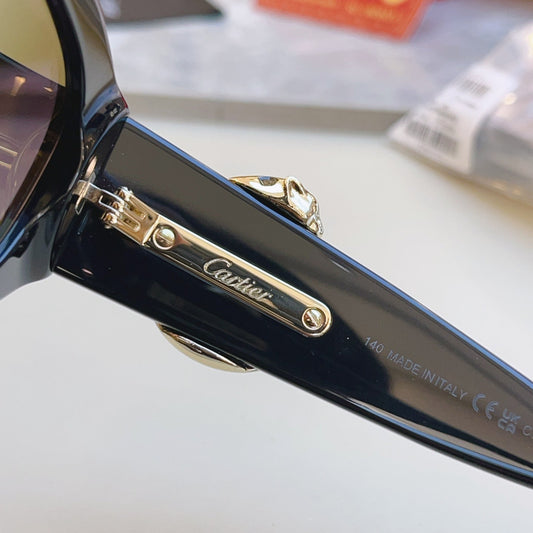 High end leopard print large frame sunglasses