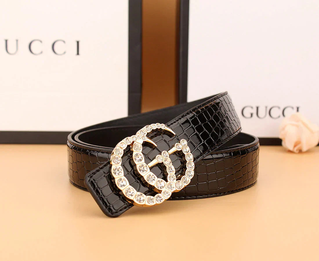 2 Styles Double G Rhinestone Belt