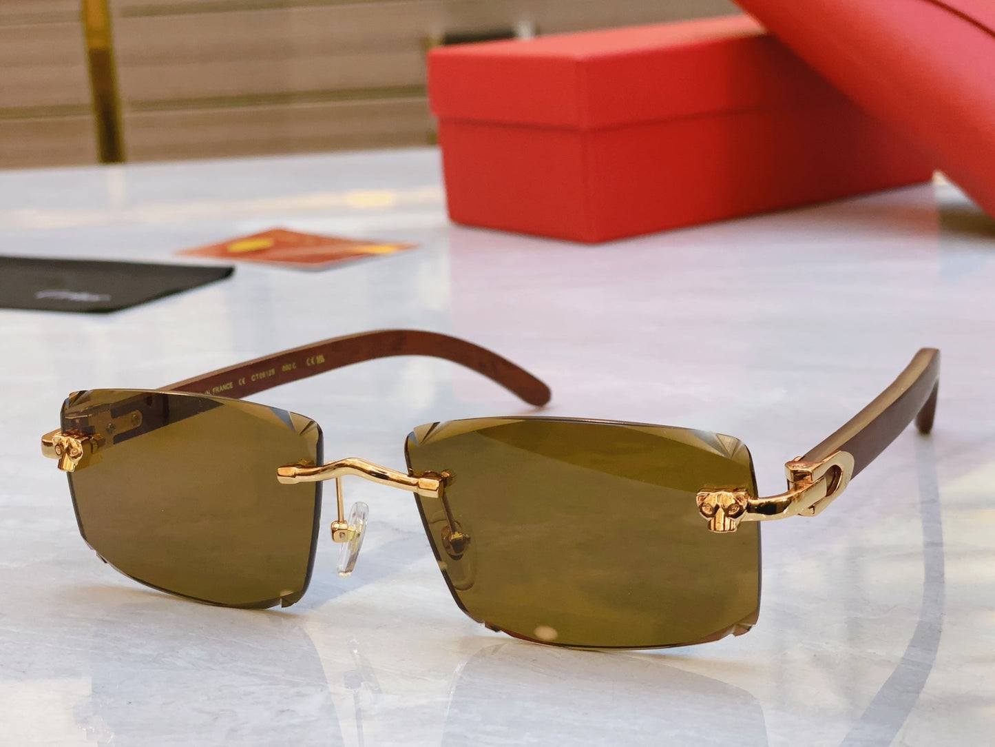 High end leopard head creative cutting lens sunglasses