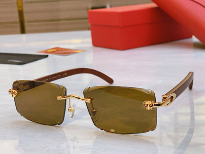 High end leopard head creative cutting lens sunglasses