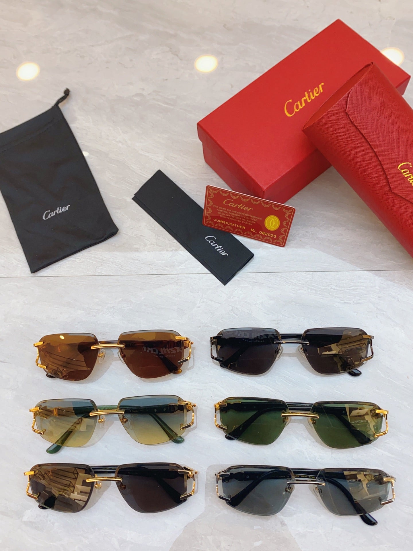 High end classic Diamond Leopard frameless sunglasses