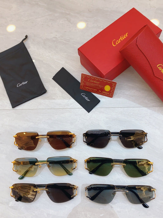 High end classic Diamond Leopard frameless sunglasses