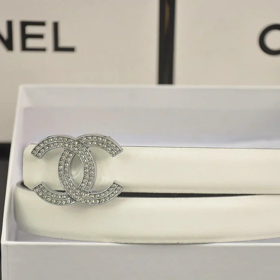 6 color double C pearl rhinestone belt