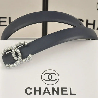 6 color double C pearl rhinestone belt