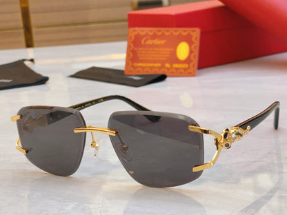 High end classic Diamond Leopard frameless sunglasses