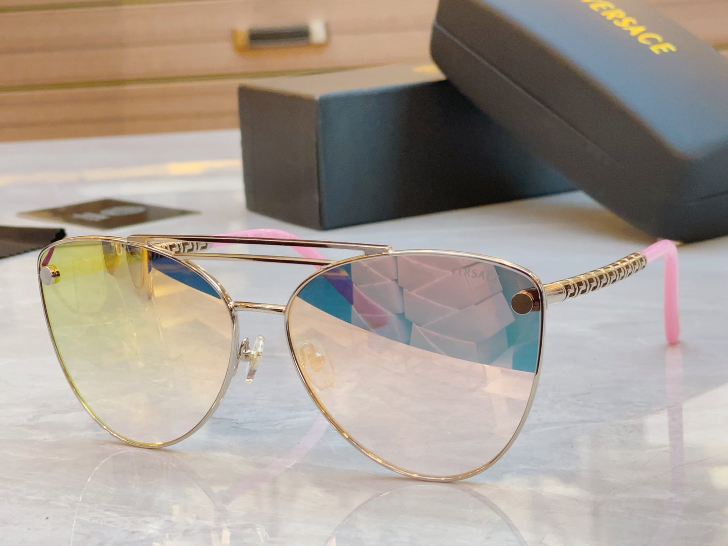 High end classic double horizontal bar pilot sunglasses