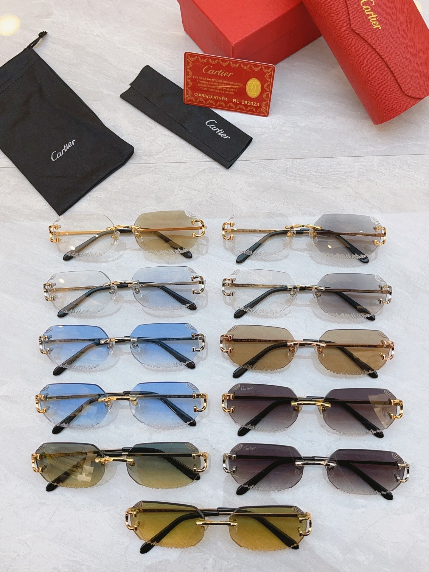 High end classic precision cut quadrilateral sunglasses