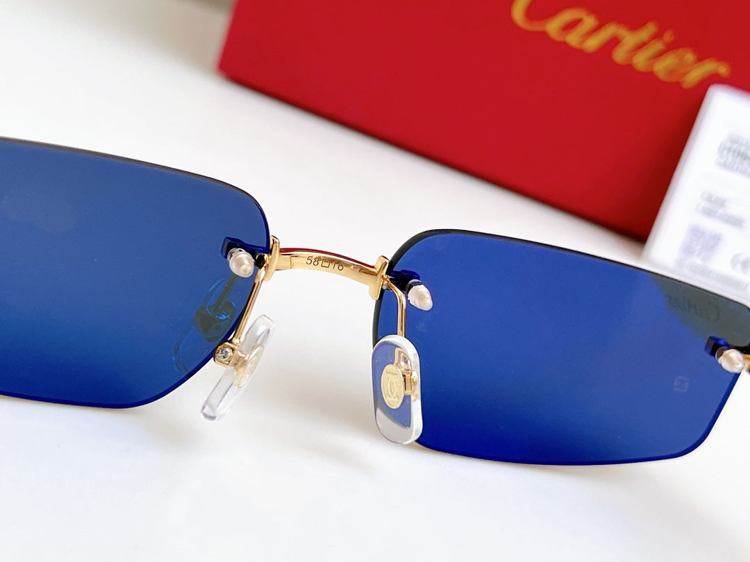 High-end inner electroplated blue film sunglasses