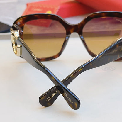 High end leopard print large frame sunglasses