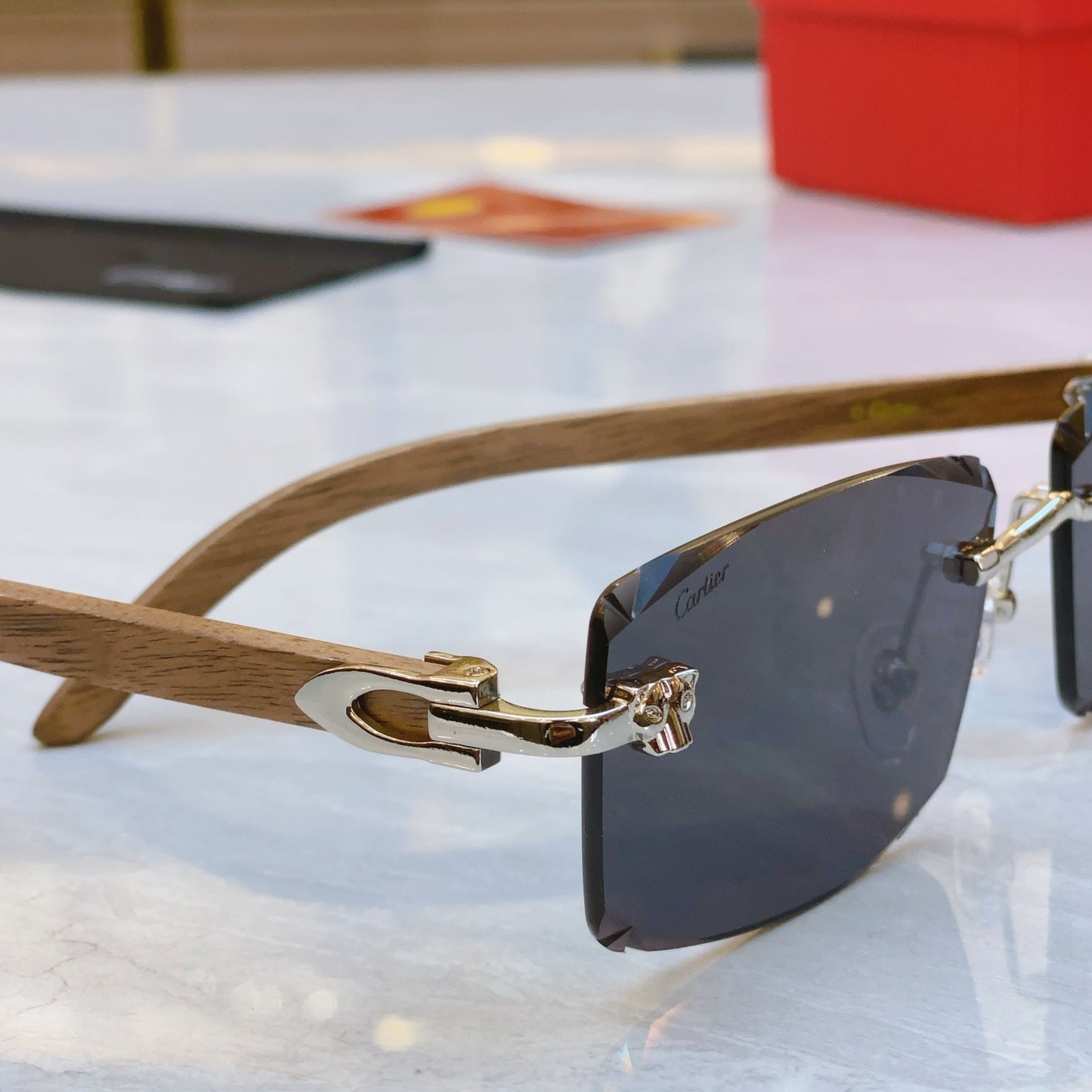 High end leopard head creative cutting lens sunglasses