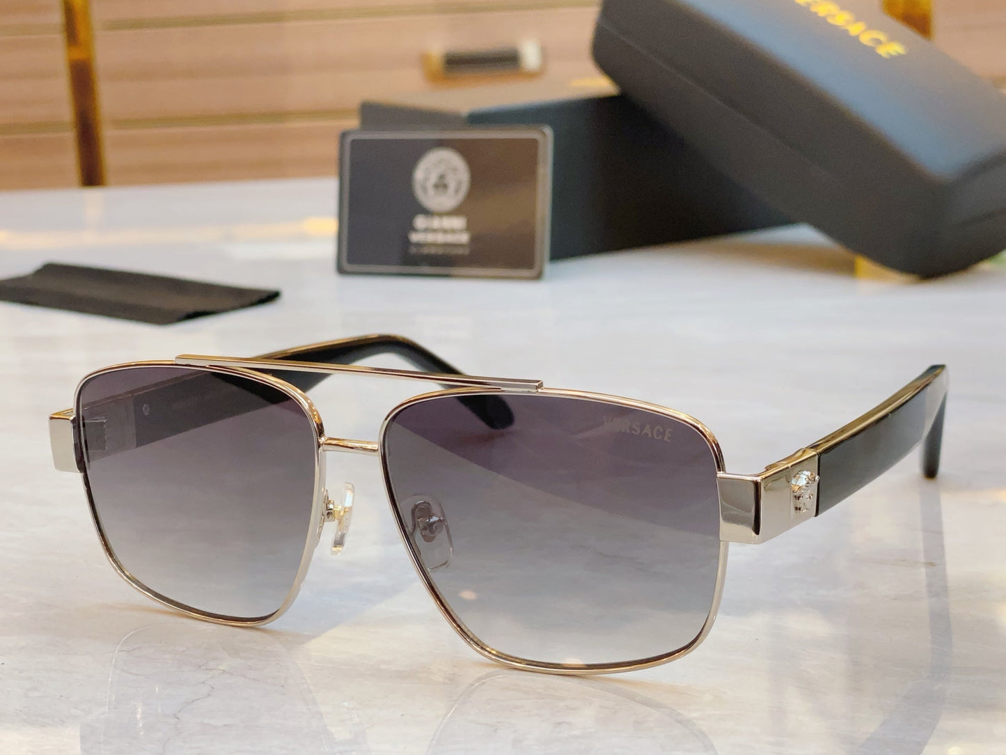 High end classic pilot dual pole sunglasses