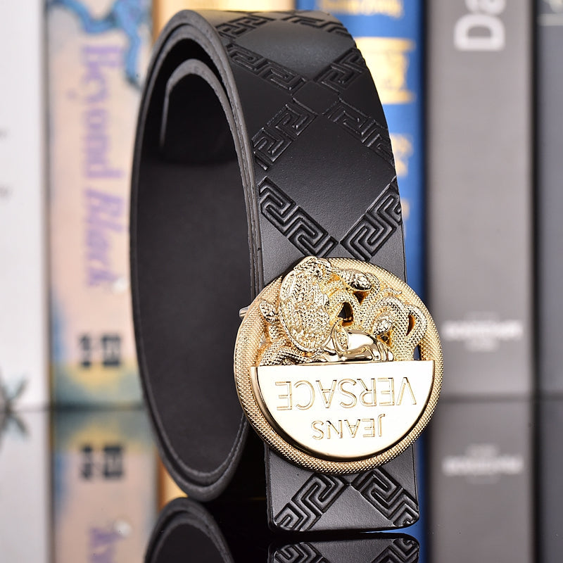 2 Colors printed letter leather belt