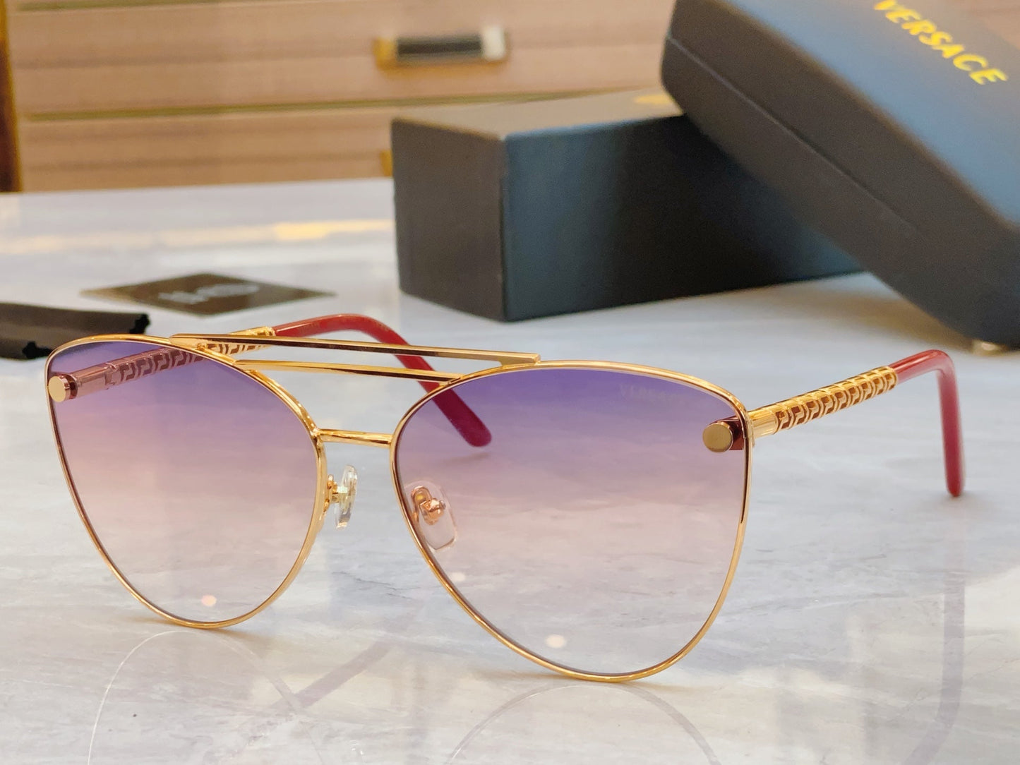 High end classic double horizontal bar pilot sunglasses