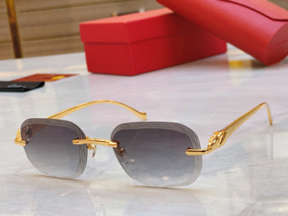 High end unique cut corrugated sunglasses