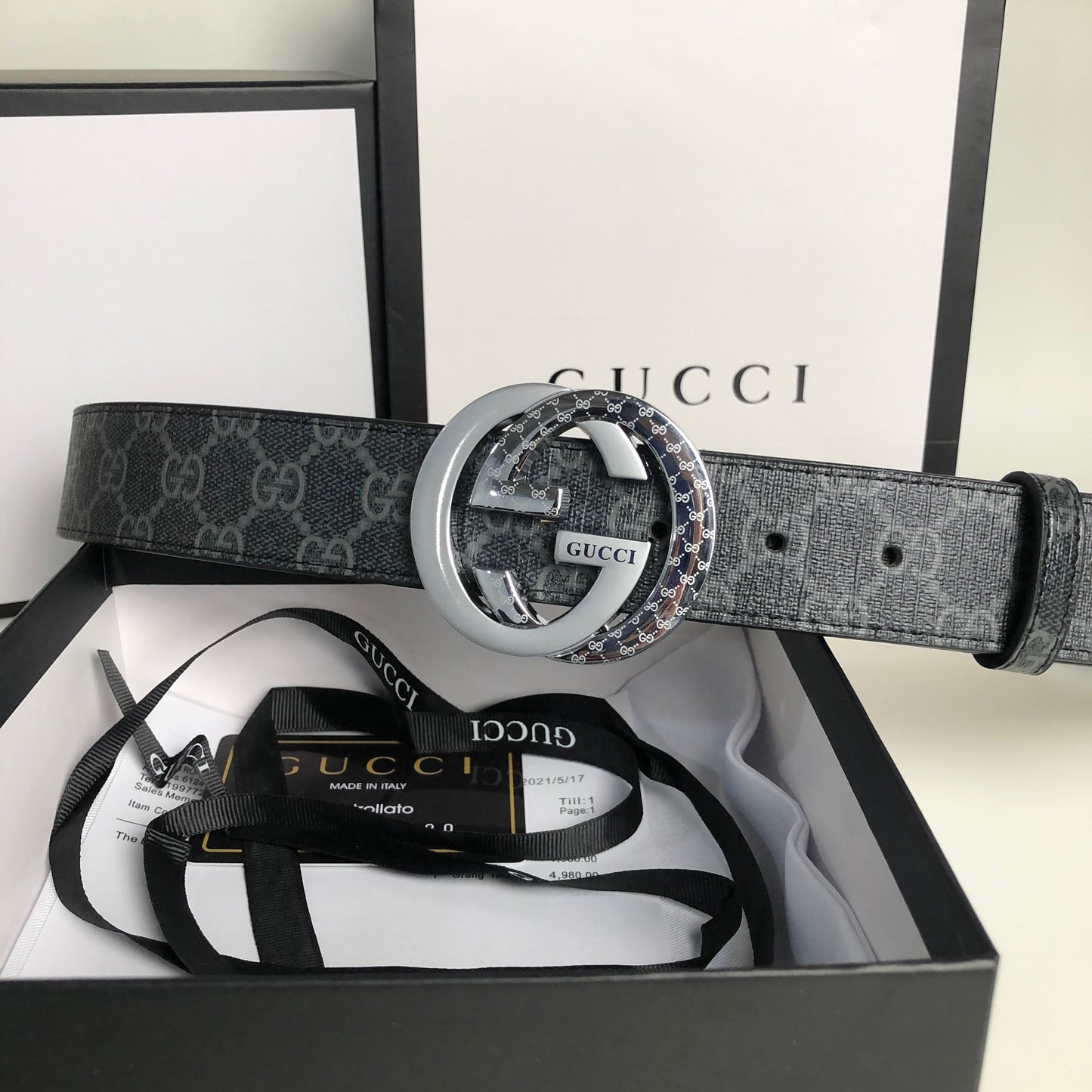 3 Colors printed letter leather belt