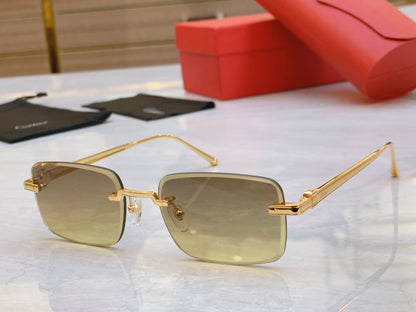 High end minimalist square sunglasses