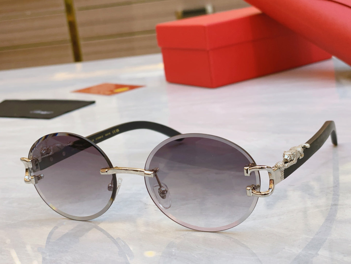 High end classic leopard circular cut sunglasses