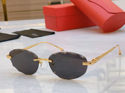 High end minimalist wave cut sunglasses